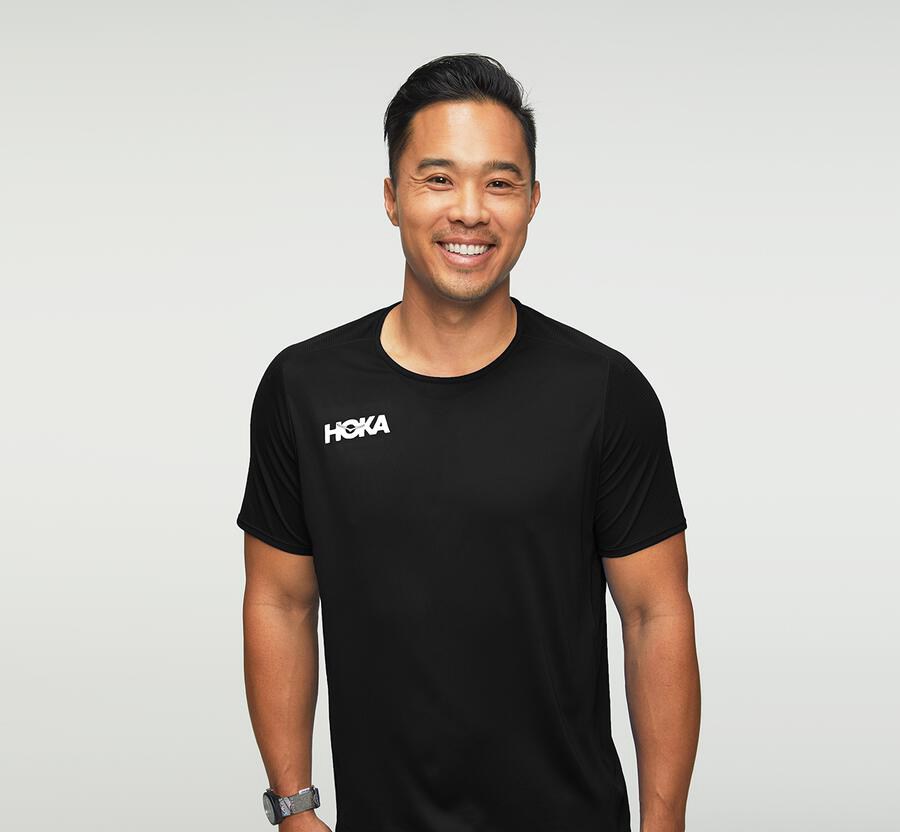 Haut Hoka One One Performance Short Sleeve Homme - Noir - OGD-389061